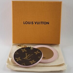 Louis Vuitton Signature Monogram & Pink Compact Mirror/Keychain